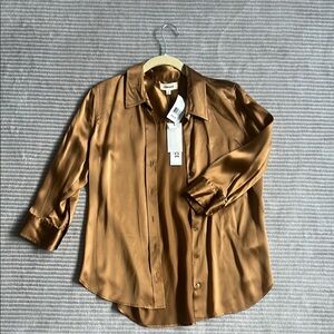 L'AGENCE Bronze Satin Blouse